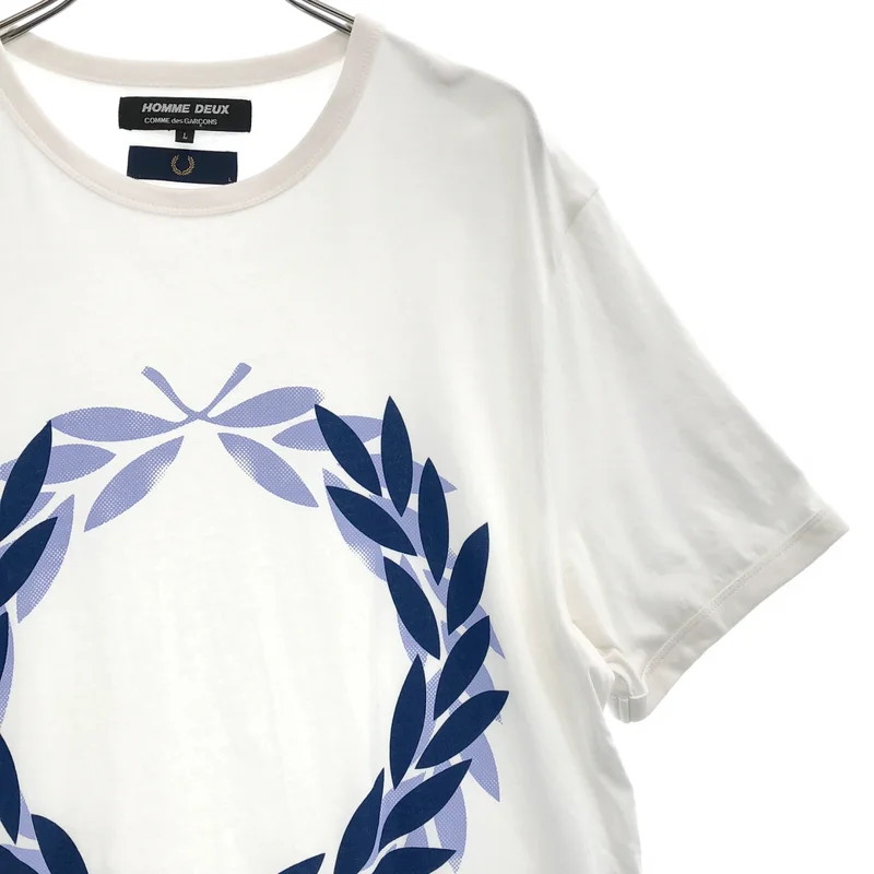 COMME des GARCONS HOMME DEUX / コムデギャルソンオムドゥ | 2021SS | × FRED PERRY / フレッドペリー / コットン ロゴプリント コラボTシャツ | L | メンズ