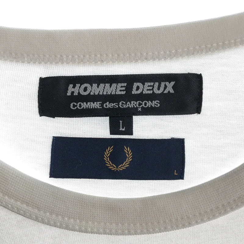 COMME des GARCONS HOMME DEUX / コムデギャルソンオムドゥ | 2021SS | × FRED PERRY / フレッドペリー / コットン ロゴプリント コラボTシャツ | L | メンズ