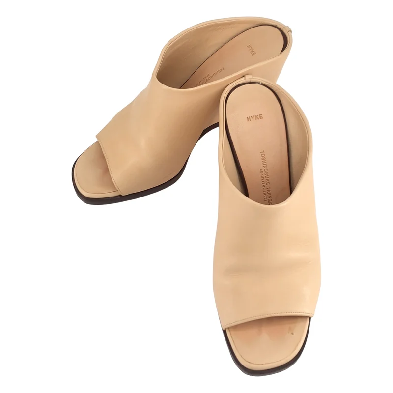 HYKE / ハイク | 2021SS | × BEAUTIFUL SHOES / レザー ウェッジソール ミュールサンダル | 23.5 | レディース
