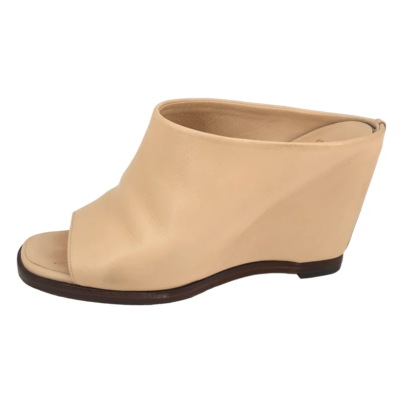 HYKE / ハイク | 2021SS | × BEAUTIFUL SHOES / レザー ウェッジソール ミュールサンダル | 23.5 | レディース