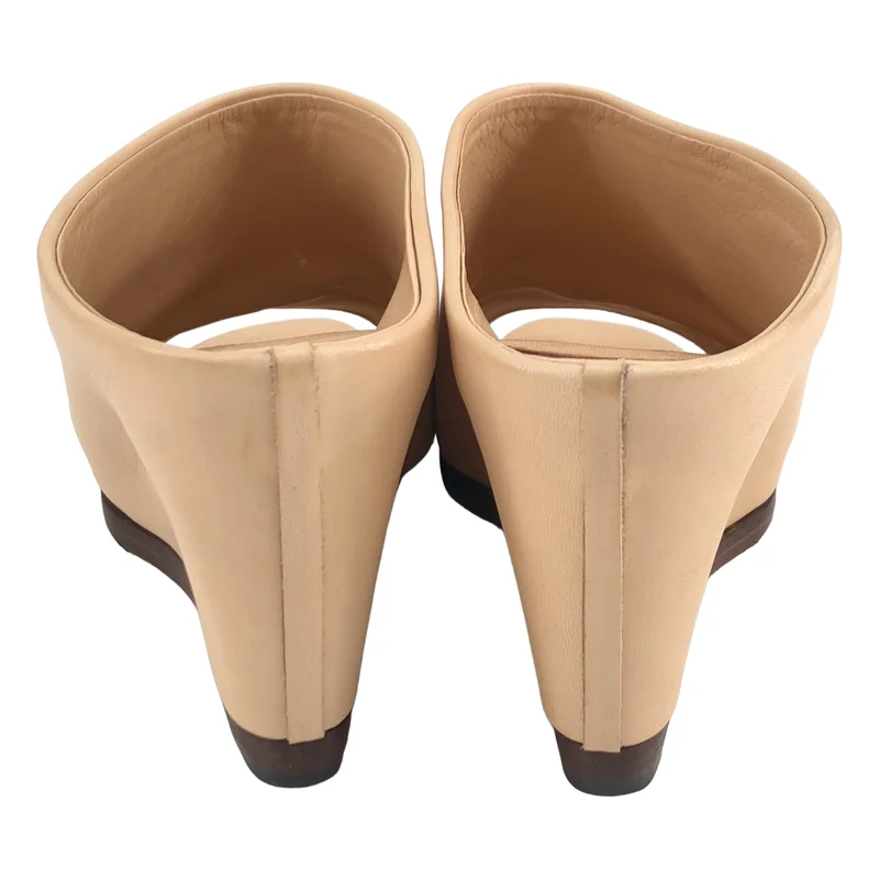 HYKE / ハイク | 2021SS | × BEAUTIFUL SHOES / レザー ウェッジソール ミュールサンダル | 23.5 | レディース