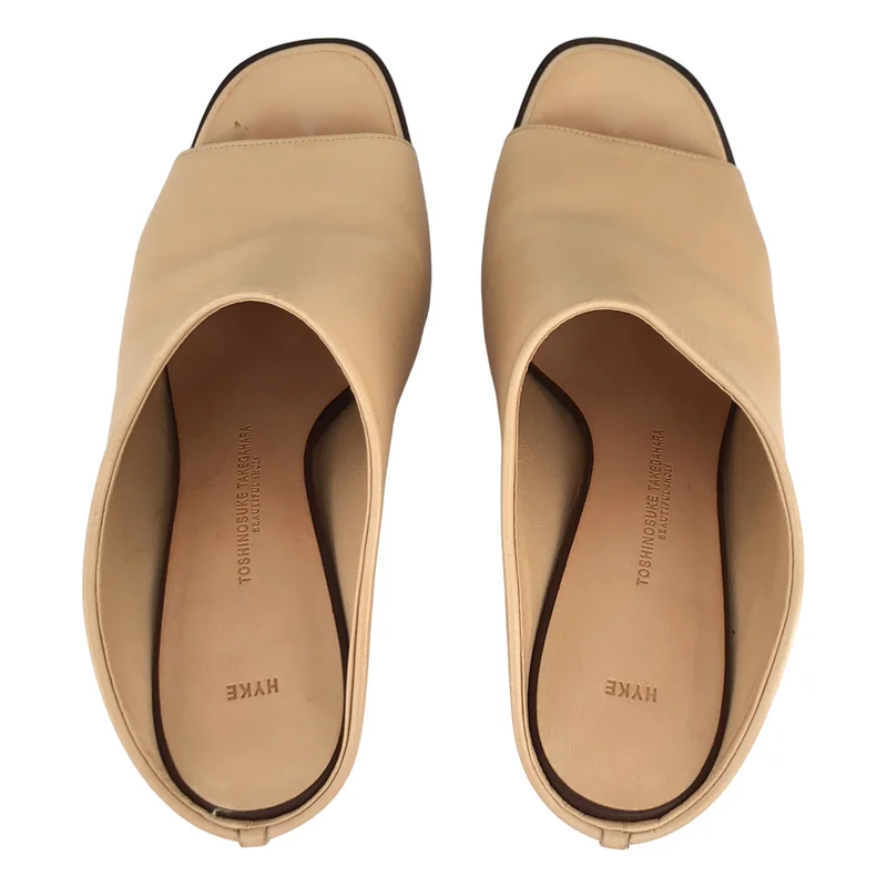 HYKE / ハイク | 2021SS | × BEAUTIFUL SHOES / レザー ウェッジソール ミュールサンダル | 23.5 | レディース
