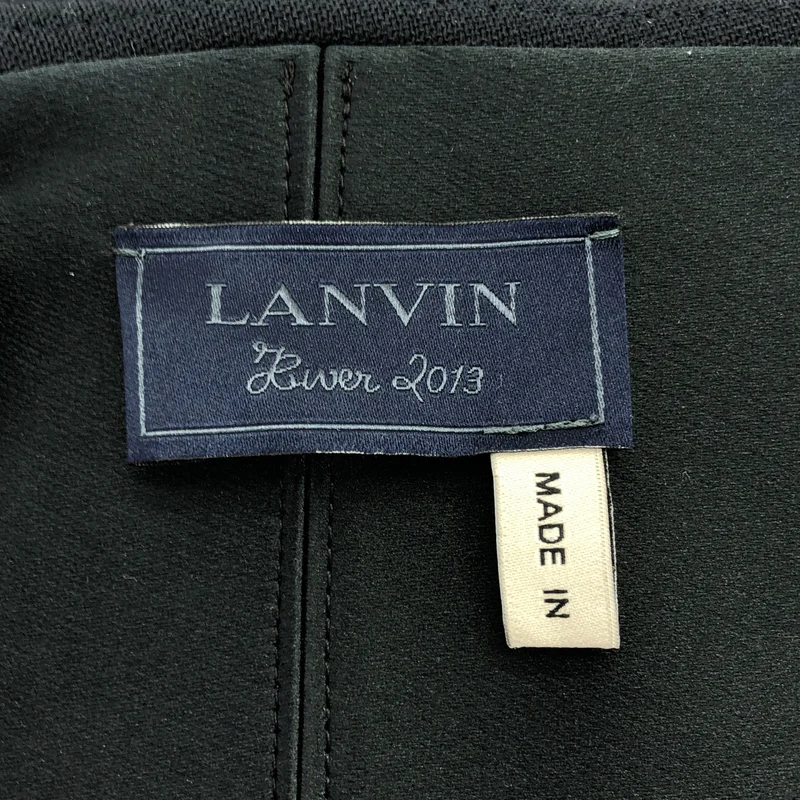 LANVIN / ランバン | ウール混 フラワーコサージュ バックジップ キャミワンピース | 34 | レディース