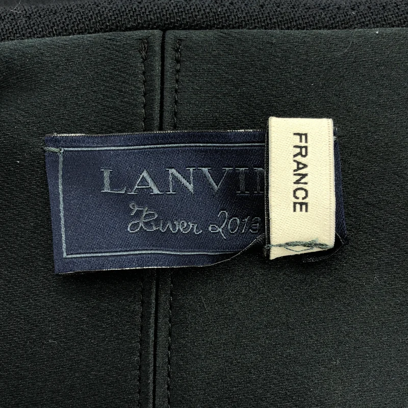 LANVIN / ランバン | ウール混 フラワーコサージュ バックジップ キャミワンピース | 34 | レディース