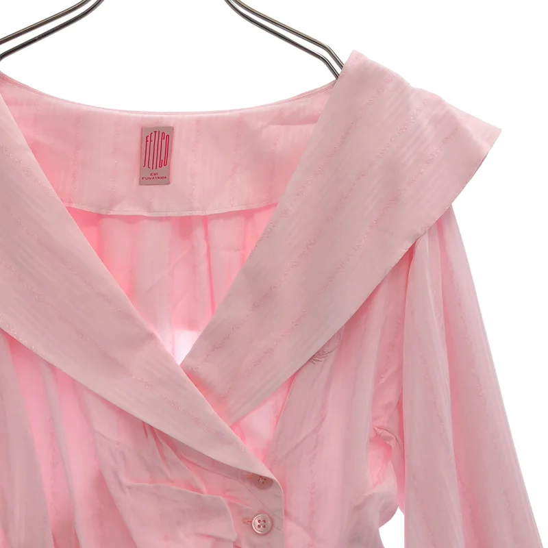 FETICO / フェティコ | Rosejaquard stripsailor collar blouse シャツ | 38 | レディース