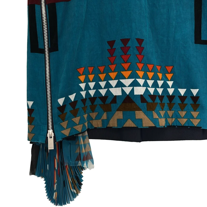 sacai / サカイ | × pendleton コーデュロイ ポケットサイドジッププリーツ トップス | 1 | レディース