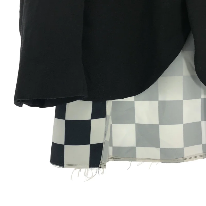 BLACK COMME des GARCONS / ブラックコムデギャルソン | 2023SS | ウール混 シワ加工 チェックレイヤード テーラードジャケット | L | メンズ