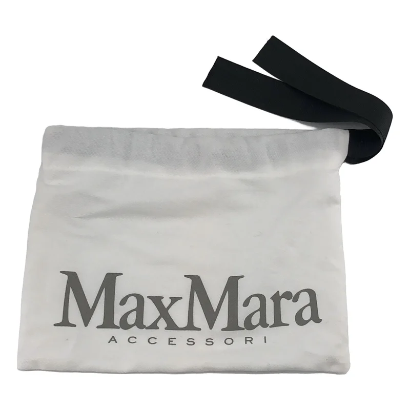 Max Mara / マックスマーラ | レザー ラフィア ロゴ刺しゅう ショルダーポシェット |