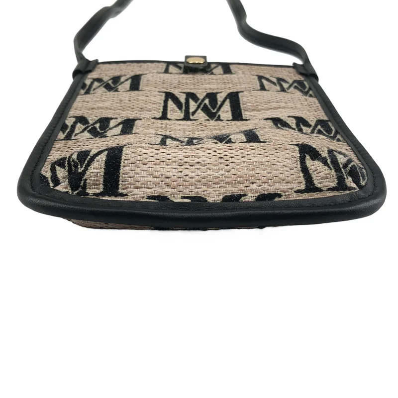 Max Mara / マックスマーラ | レザー ラフィア ロゴ刺しゅう ショルダーポシェット |