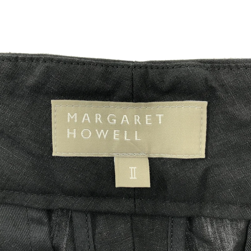 MARGARET HOWELL / マーガレットハウエル | ポプリンリネン タック クロップドパンツ | 2 | レディース