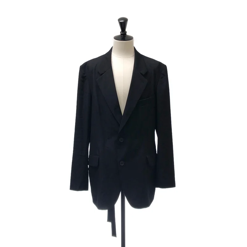 YOHJI YAMAMOTO POUR HOMME / ヨウジヤマモトプールオム | 2025SS | ウールギャバ インナーベルト ロングジャケット | 3 | メンズ