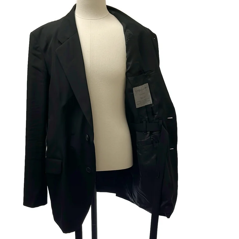 YOHJI YAMAMOTO POUR HOMME / ヨウジヤマモトプールオム | 2025SS | ウールギャバ インナーベルト ロングジャケット | 3 | メンズ