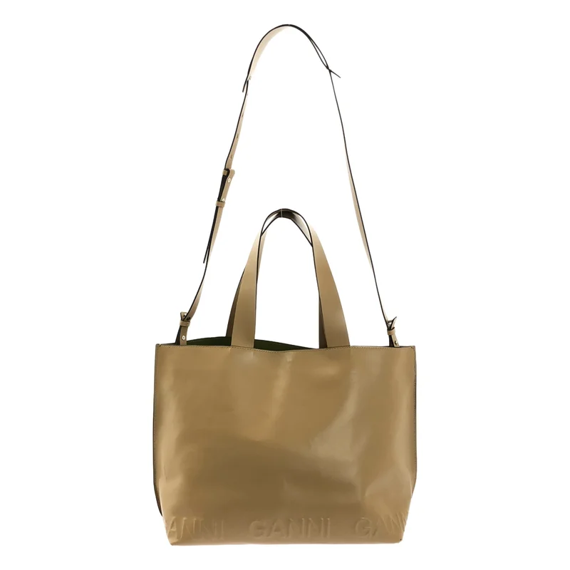 Ganni / ガニー | レザー 2WAY トートバッグ |