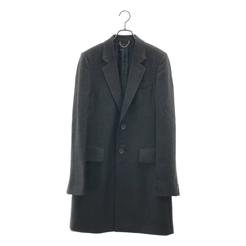 BALENCIAGA / バレンシアガ | 2008AW | コットン レーヨン混 ツイード チェスターコート | 46 | ブラック | メンズ BALENCIAGA / バレンシアガ | 2008AW | コットン レーヨン混 ツイード