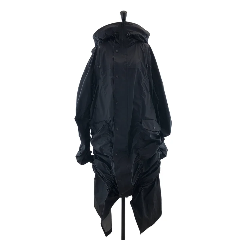 JUNYA WATANABE / ジュンヤワタナベ | 2023AW | ナイロン ギャザーディティール フーデッドコート | S | レディース