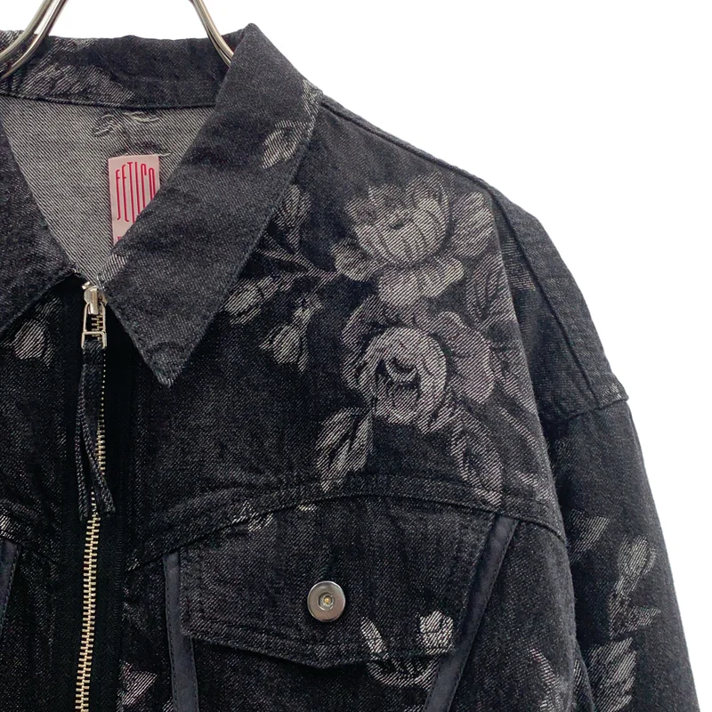 FETICO / フェティコ | ROSE DENIM JACKET フラワープリント デニムジャケット | 38 | レディース