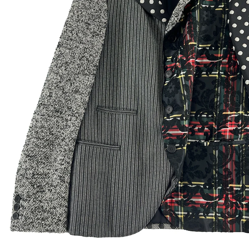 COMME des GARCONS HOMME PLUS / コムデギャルソンオムプリュス | 2012AW | クレイジーパターン パッチワーク テーラードジャケット | XS | メンズ