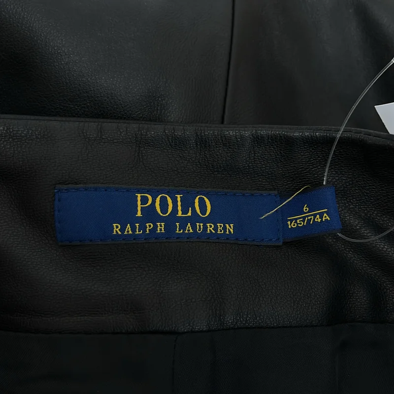 POLO RALPH LAUREN / ポロラルフローレン | 羊革 ラムレザー サイドジップ ワイドパンツ / 裏地付き | 6 | レディース