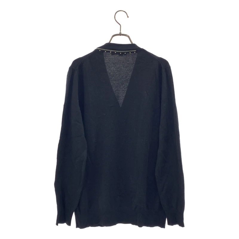 MARC JACOBS / マークジェイコブス | Zip Design Cardigan / ウール ビジュー 装飾 ジップ ニット カーディガン | XS | レディース