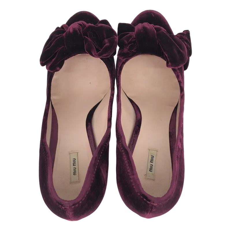 miu miu / ミュウミュウ | ベルベット リボン ハイヒール パンプス | 37 1/2 | レディース