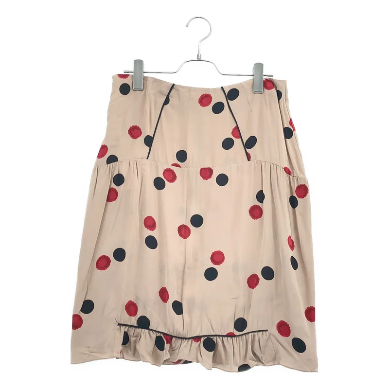 MARNI / マルニ | ドットプリント ギャザー切替 ロングスカート | 42 | レディース