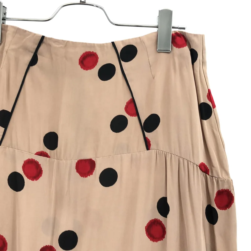 MARNI / マルニ | ドットプリント ギャザー切替 ロングスカート | 42 | レディース