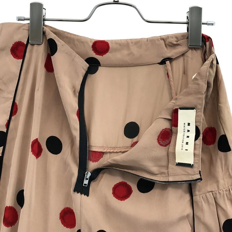 MARNI / マルニ | ドットプリント ギャザー切替 ロングスカート | 42 | レディース