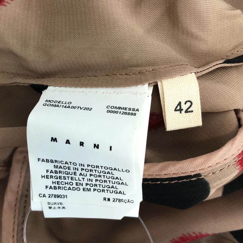 MARNI / マルニ | ドットプリント ギャザー切替 ロングスカート | 42 | レディース