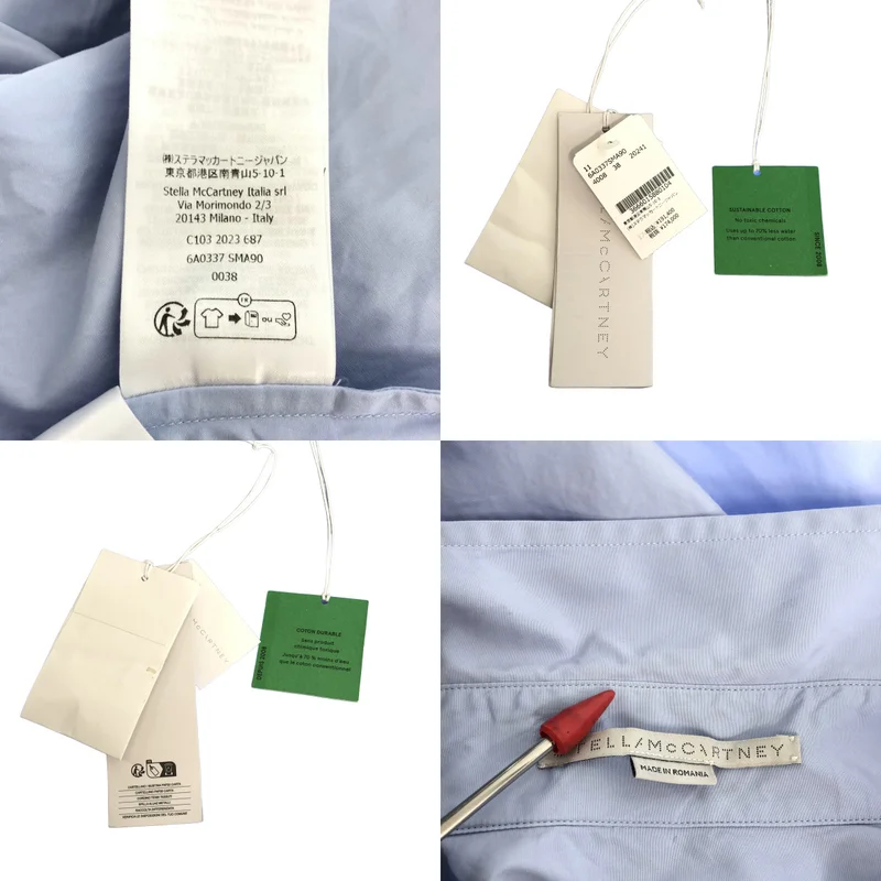 STELLA McCARTNEY / ステラマッカートニー | Uneven Hem Cotton Dress フレア シャツワンピース | 38 | レディース