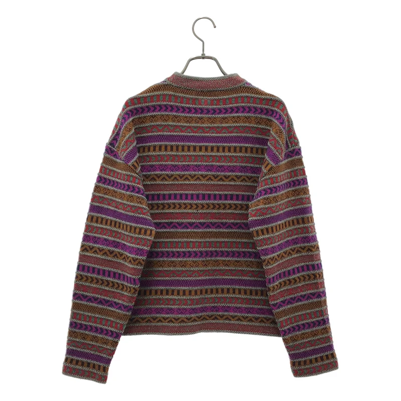 MISSONI / ミッソーニ | ウール エスニック マルチボーダー ヘンリーネックニット |