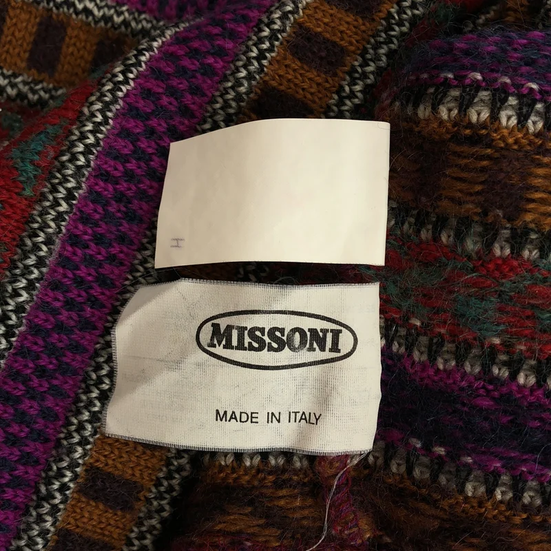 MISSONI / ミッソーニ | ウール エスニック マルチボーダー ヘンリーネックニット |