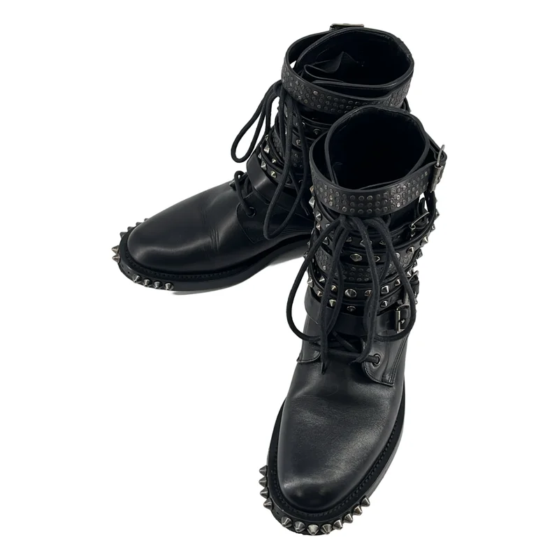 SAINT LAURENT PARIS / サンローランパリ | 2015SS | エディ期 レザー 5ベルト スタッズ ハイカットブーツ | 38 | レディース