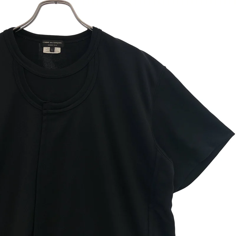 COMME des GARCONS HOMME PLUS / コムデギャルソンオムプリュス | 2020AW | DOUBLE LAYER TEE / ポリエステル 製品洗い ダブルレイヤードTシャツ | L | メンズ