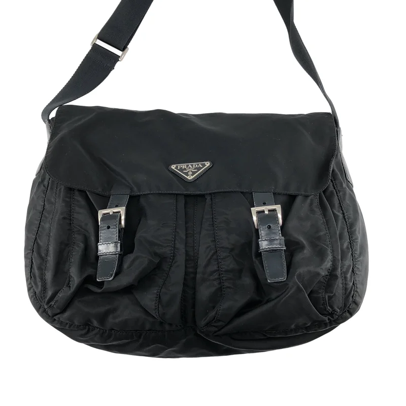 PRADA / プラダ | B1728F / テスートナイロン レザーベルト ショルダーバッグ |