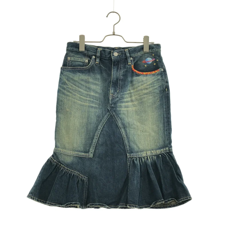 HYSTERIC GLAMOUR / ヒステリックグラマー | ダメージ加工 刺しゅう マーメイドスカート | M | レディース