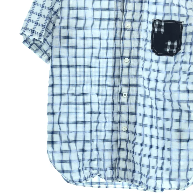 JUNYA WATANABE COMME des GARCONS MAN / ジュンヤワタナベコムデギャルソンマン | 2015SS | コットン リネン チェック 切替 オープンカラーシャツ | M | メンズ