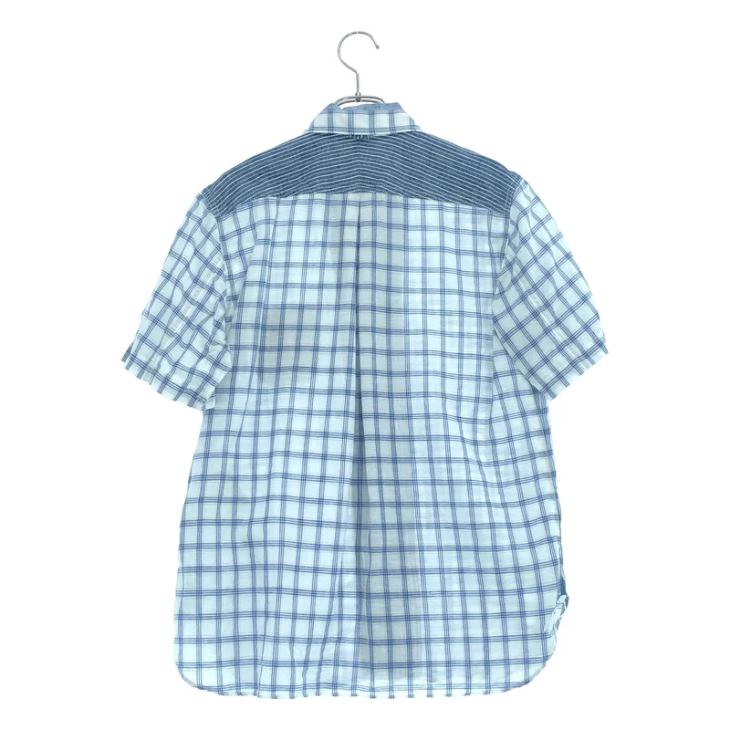 JUNYA WATANABE COMME des GARCONS MAN / ジュンヤワタナベコムデギャルソンマン | 2015SS | コットン リネン チェック 切替 オープンカラーシャツ | M | メンズ