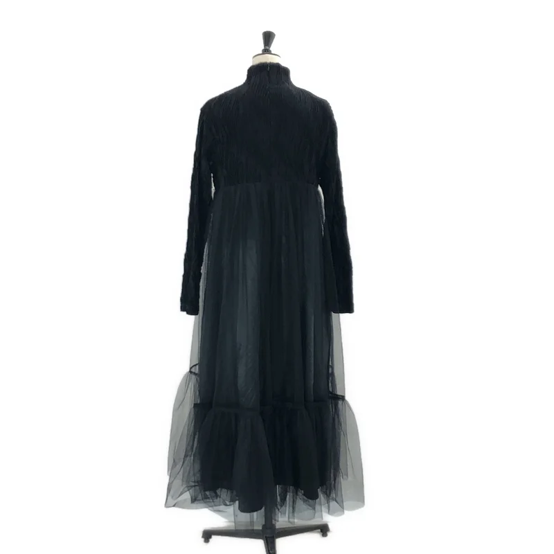 noir kei ninomiya / ノワールケイニノミヤ | 2023AW | ウール シルク混 チュールレイヤード オーバーレイドレス | S | レディース
