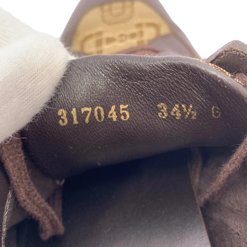 GUCCI / グッチ | レザー 切替 ロゴ スニーカー | 34.5 | レディース