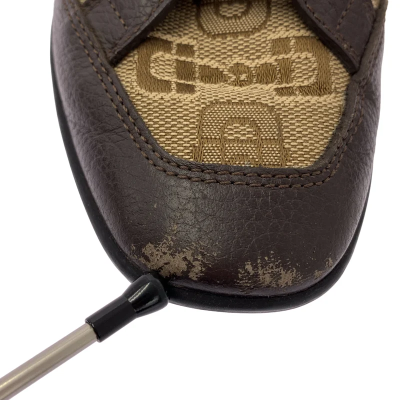 GUCCI / グッチ | レザー 切替 ロゴ スニーカー | 34.5 | レディース