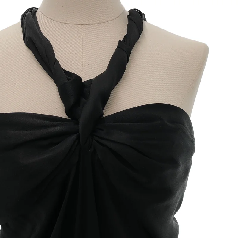 YOHJI YAMAMOTO +NOIR / ヨウジヤマモトプリュスノアール | シルクサテン ドレス ワンピース | S | レディース