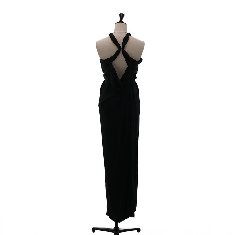 YOHJI YAMAMOTO +NOIR / ヨウジヤマモトプリュスノアール | シルクサテン ドレス ワンピース | S | レディース