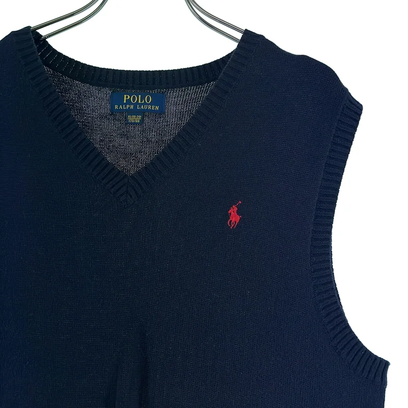 POLO RALPH LAUREN / ポロラルフローレン | コットン Vネック ニットベスト | XL | レディース