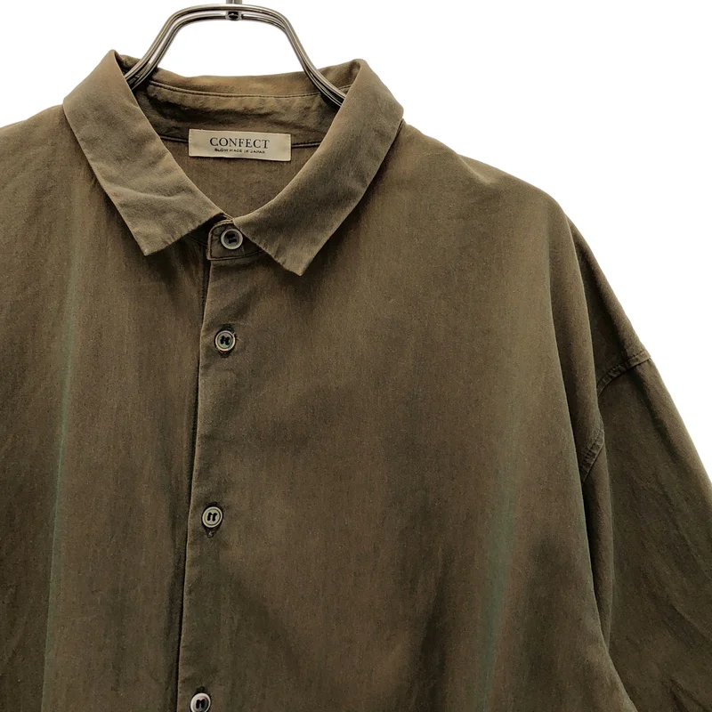 nest robe CONFECT / ネストローブコンフェクト | ボイルギャバ カフスレス 七分袖シャツ | 4 | メンズ