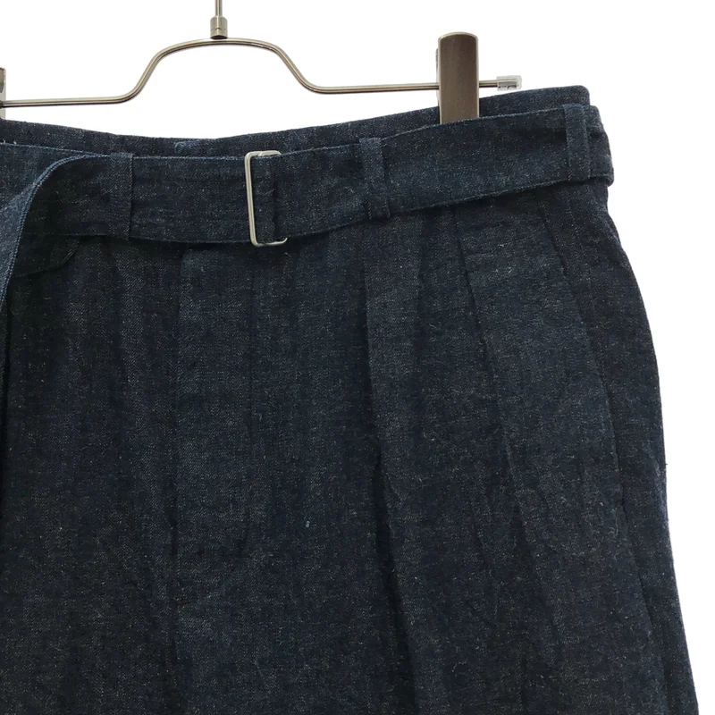 Kaptain Sunshine / キャプテンサンシャイン | 2026SS | Cotton Linen Denim Riviera Trousers / コットン リネン ベルテッドデニムパンツ | 3 | メンズ