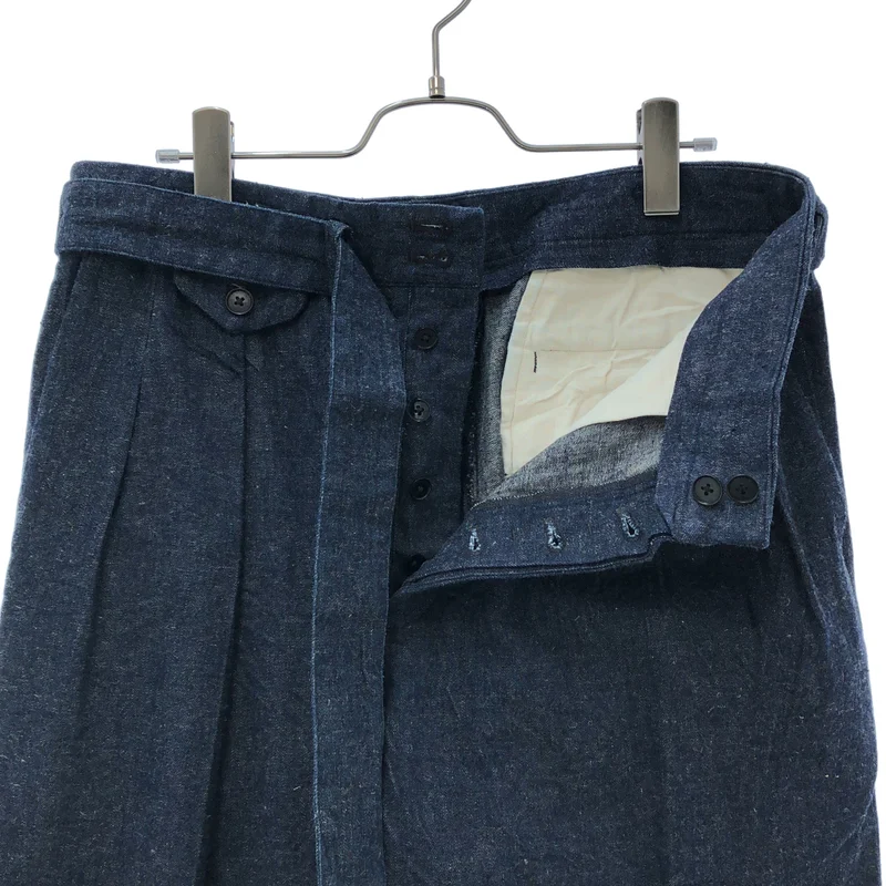 Kaptain Sunshine / キャプテンサンシャイン | 2026SS | Cotton Linen Denim Riviera Trousers / コットン リネン ベルテッドデニムパンツ | 3 | メンズ