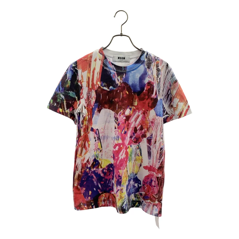 MSGM / エムエスジーエム | 総柄 プリント コットン クルーネック カットソー | S | メンズ