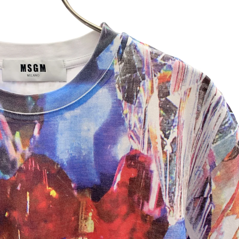 MSGM / エムエスジーエム | 総柄 プリント コットン クルーネック カットソー | S | メンズ
