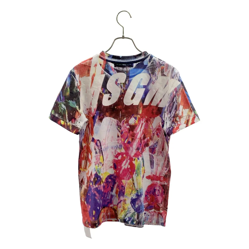MSGM / エムエスジーエム | 総柄 プリント コットン クルーネック カットソー | S | メンズ
