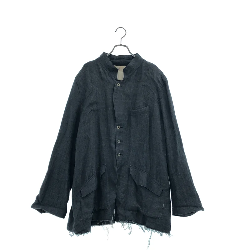Gray grass / Haikusa | sack jacket linen cut-off sack jacket | 4